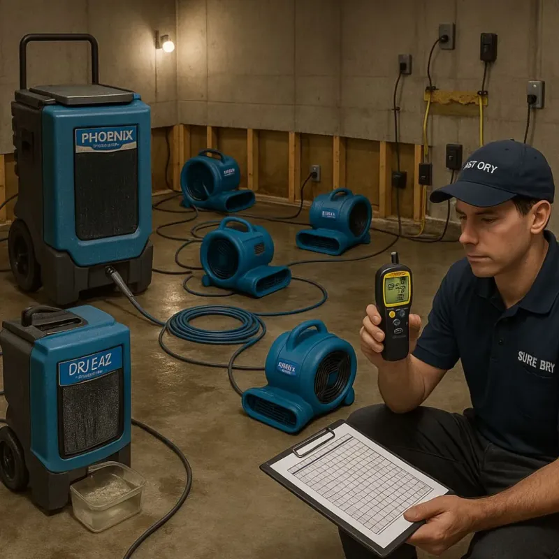 Structural Drying and Dehumidification process in Spring Ridge, MD